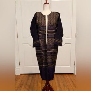 Hand loom vintage long blazer made in Oaxaca mex.